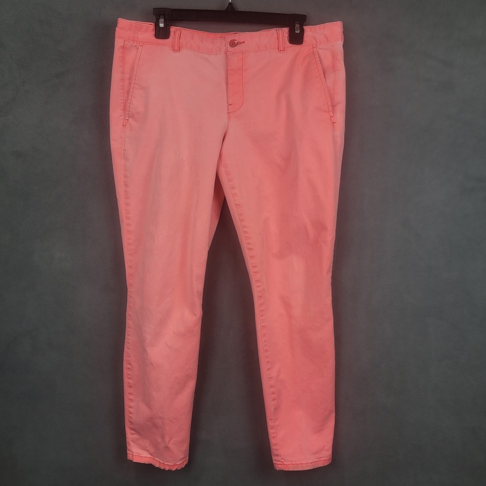 Gap Khakis Pants Womens 12 Coral Skinny Mini Stretch Casual Slim Bright Chino
